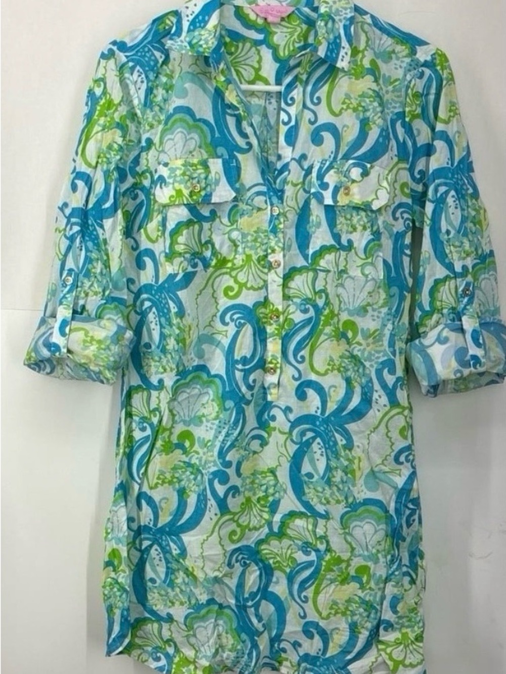 Lilly Pulitzer Captiva Cover Up Tunic Resort White Crystal Coast, Size XS